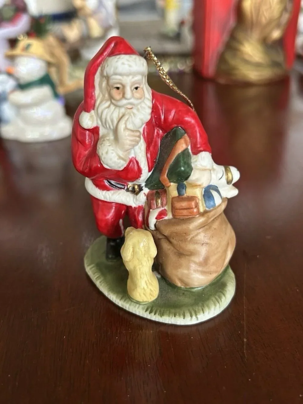 Hallmark Christmas Ornament Santa And Cute Puppy 2004